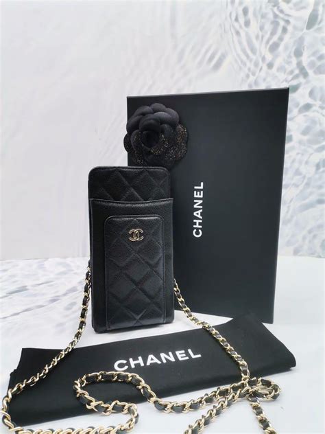 luxury chanel phone case|Chanel phone case with chain.